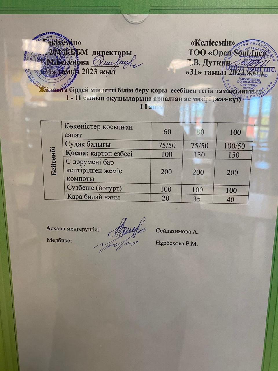 Ас мәзірі