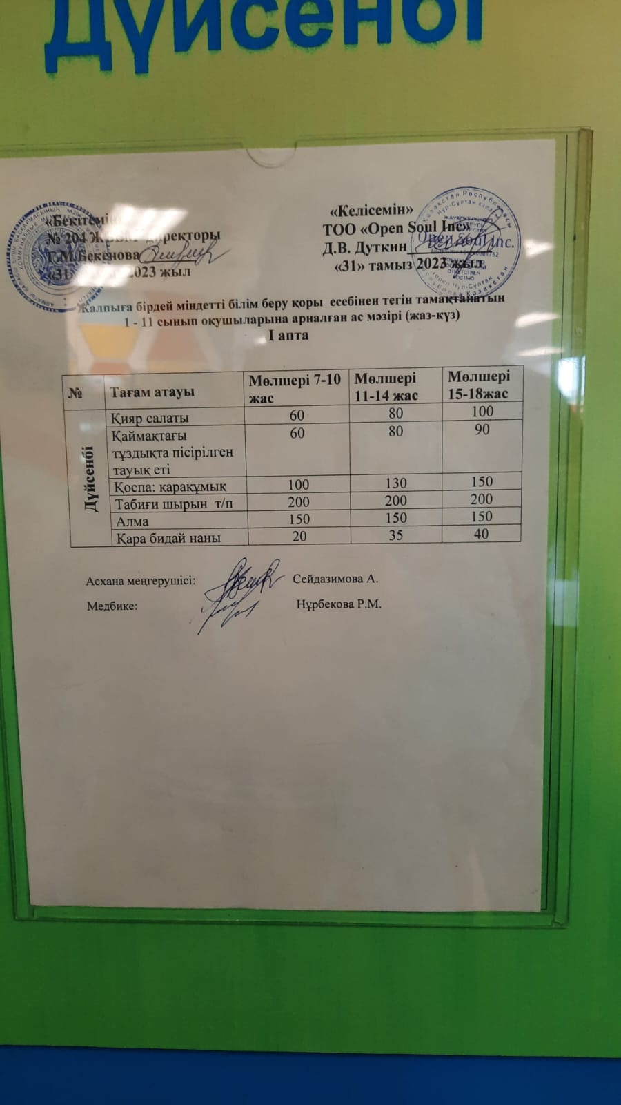 Ас мәзірі