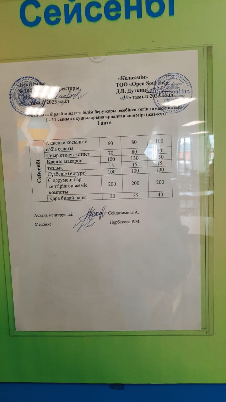 Ас мәзірі