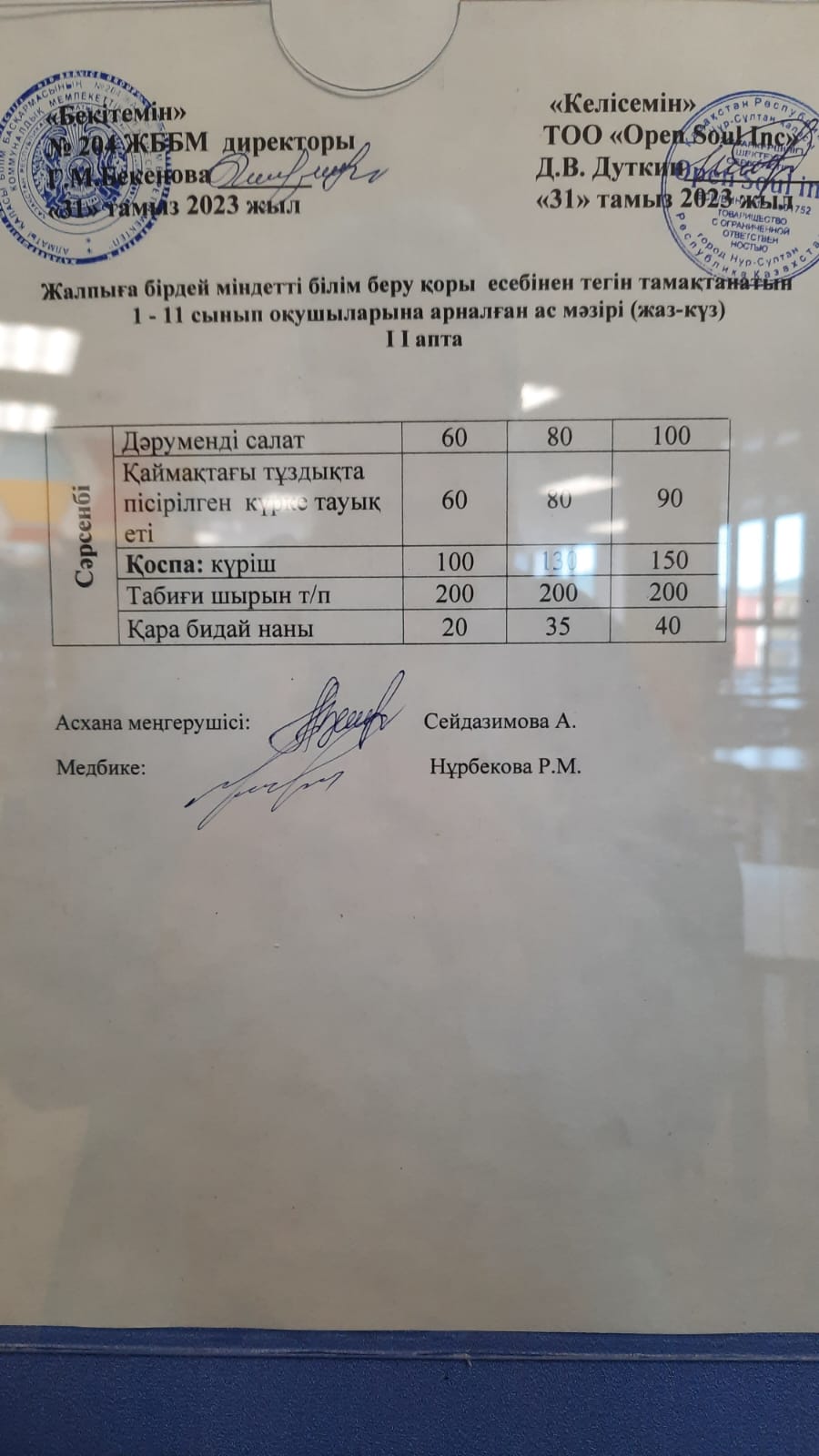 Ас мәзірі