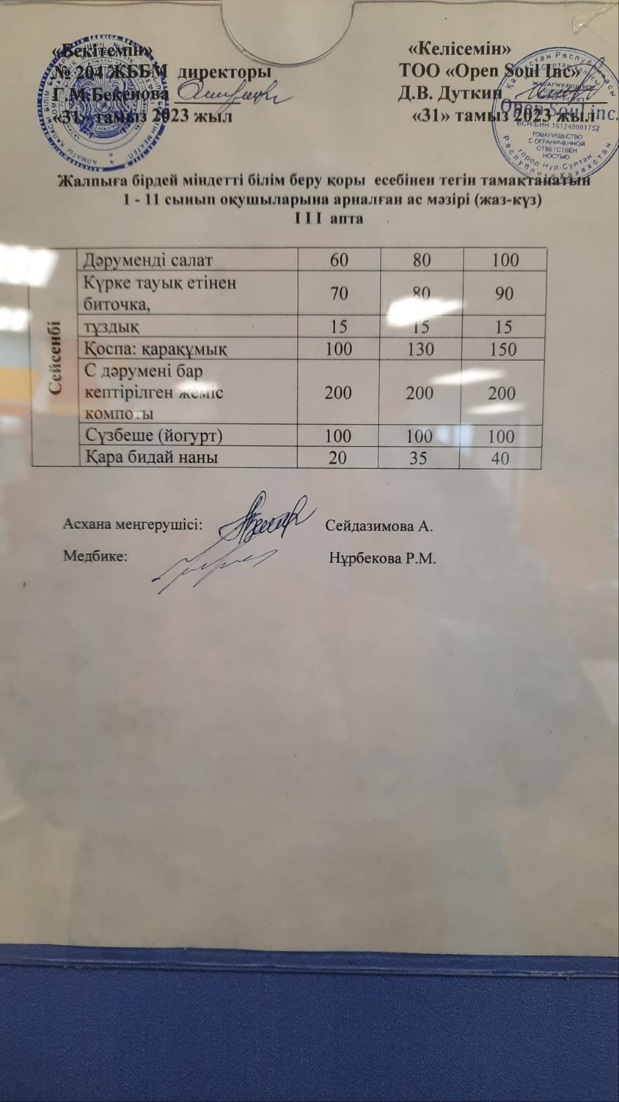 Ас мәзірі