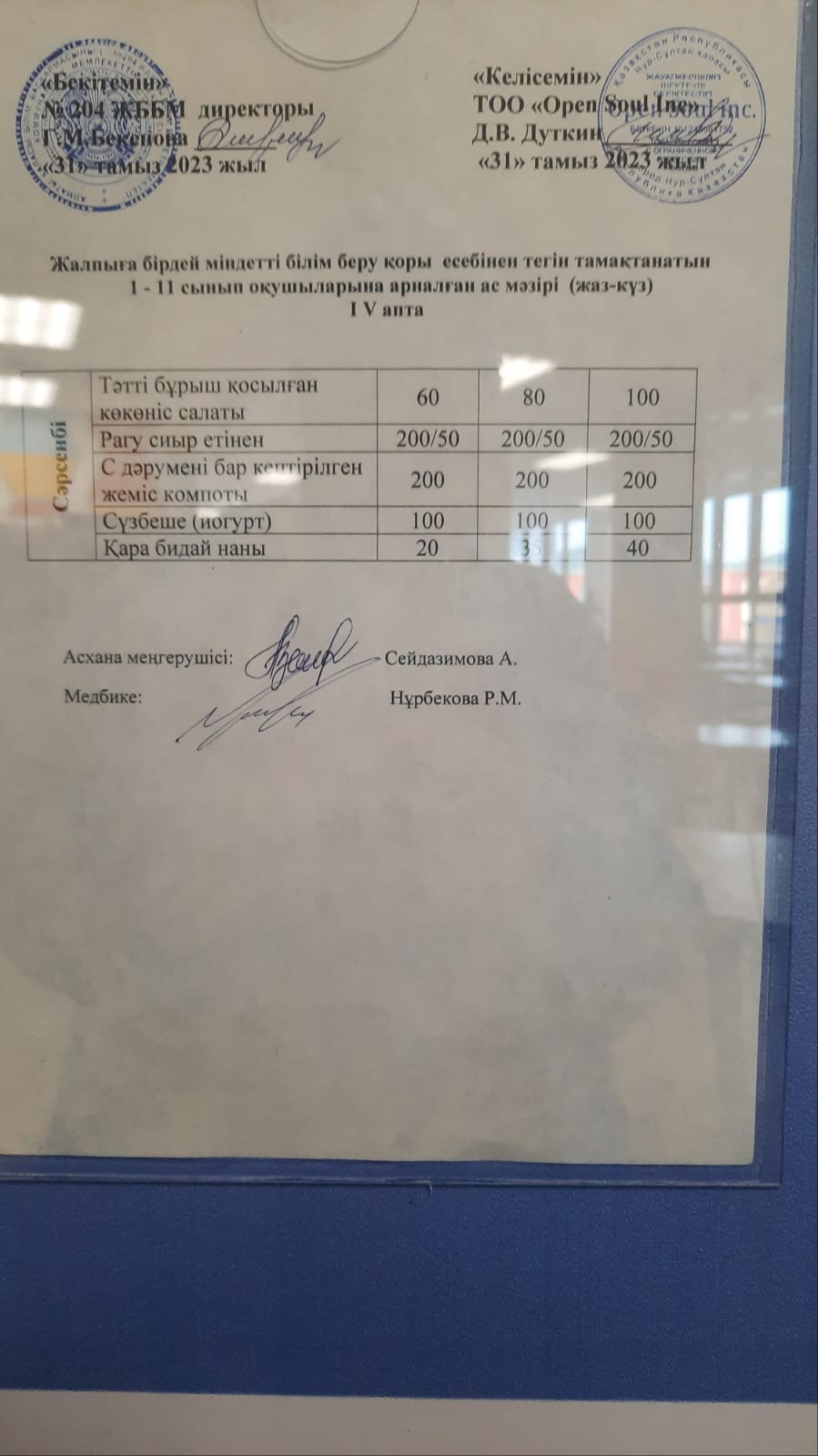 Ас мәзірі