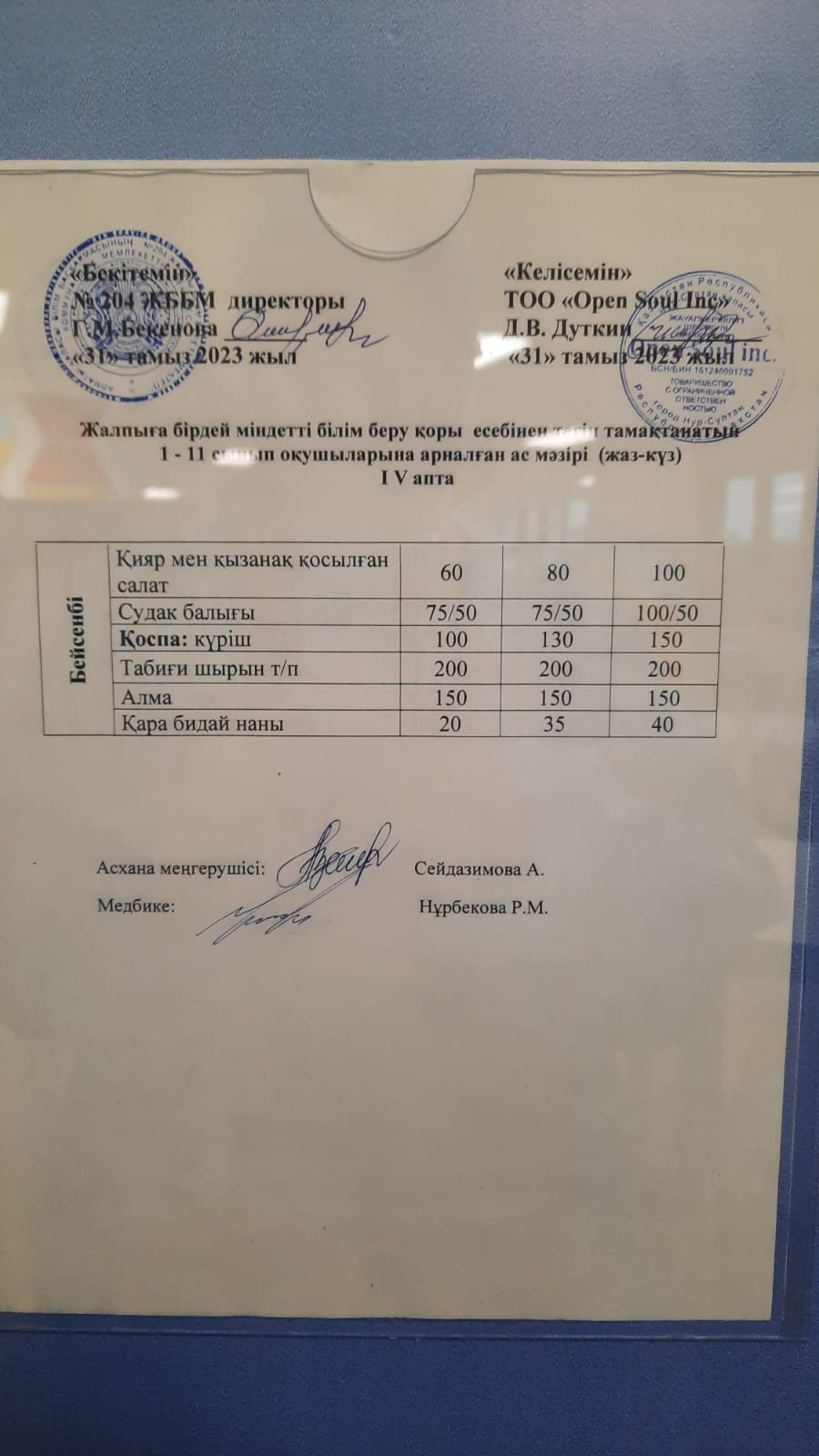 Ас мәзірі
