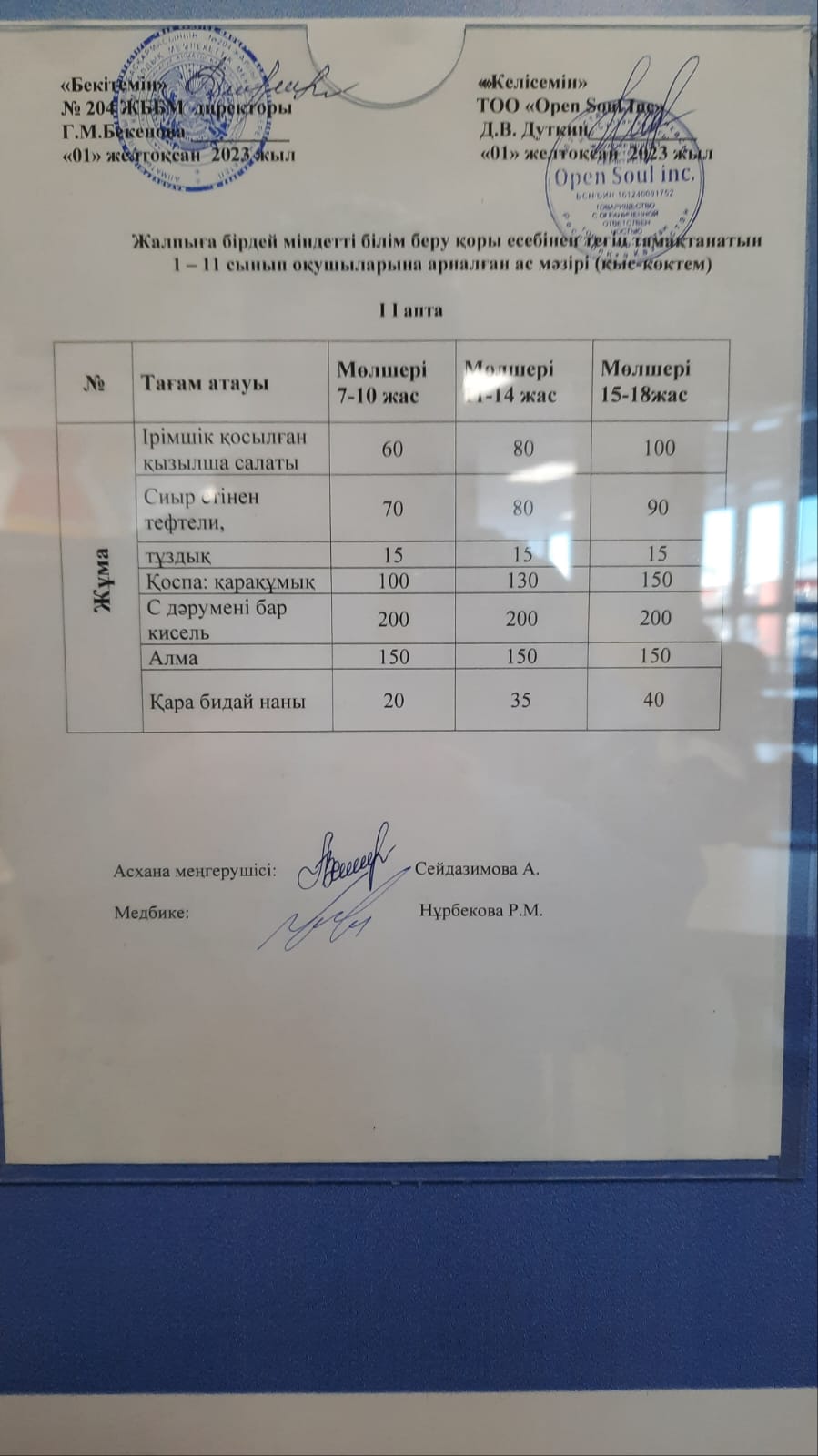 Ас мәзірі